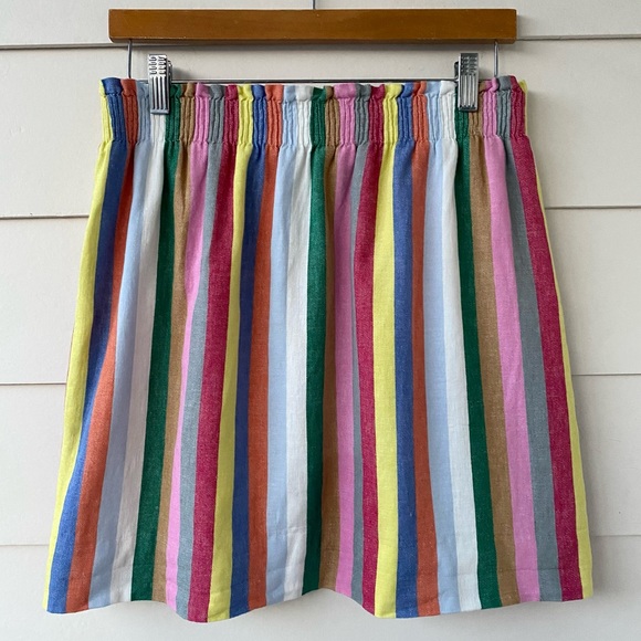 J. CREW • Linen Multicolor Striped Knit Skirt size 8 - Picture 12 of 16